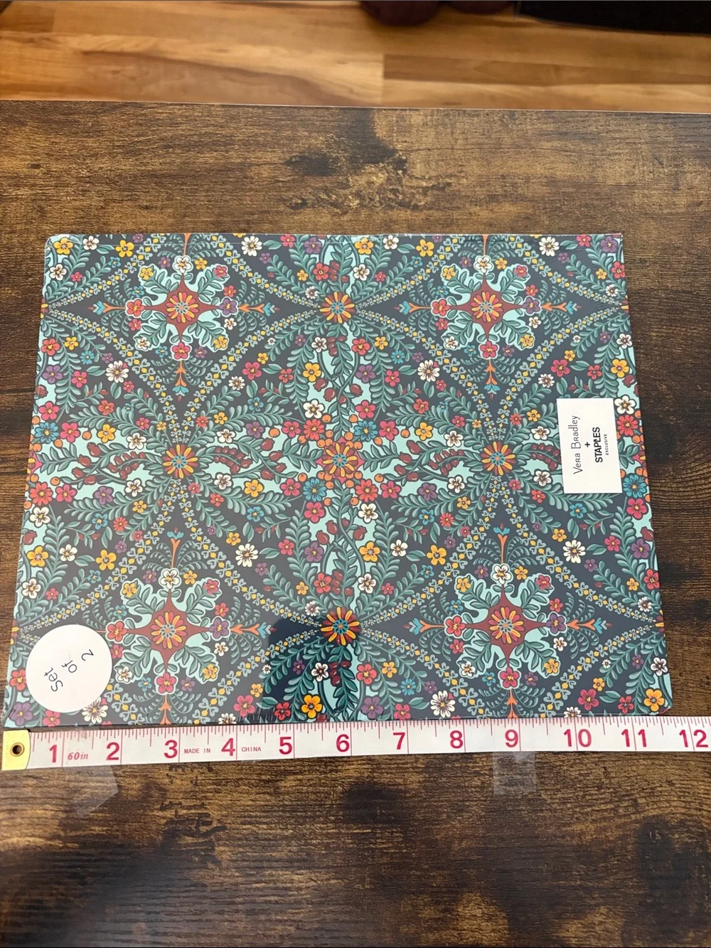 New (Sealed) Vera Bradley Teal Floral Hardcover Notebook and Folder Set